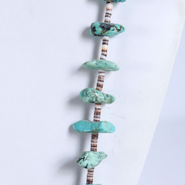 Vintage Native American Santa Domingo Natural Turquoise Heishi Necklace