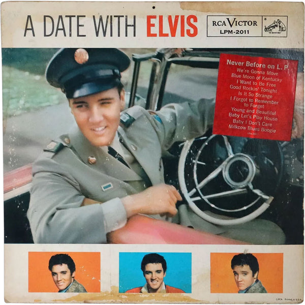 Vintage ELVIS PRESLEY Vinyl Record Album, A Date with Elvis