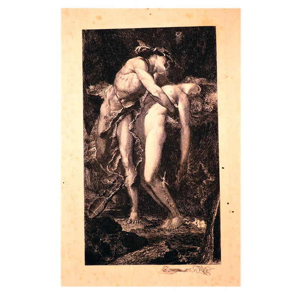 After GEORGE FREDERIC WATTS Engraving on Paper, Orpheus and Eurydice