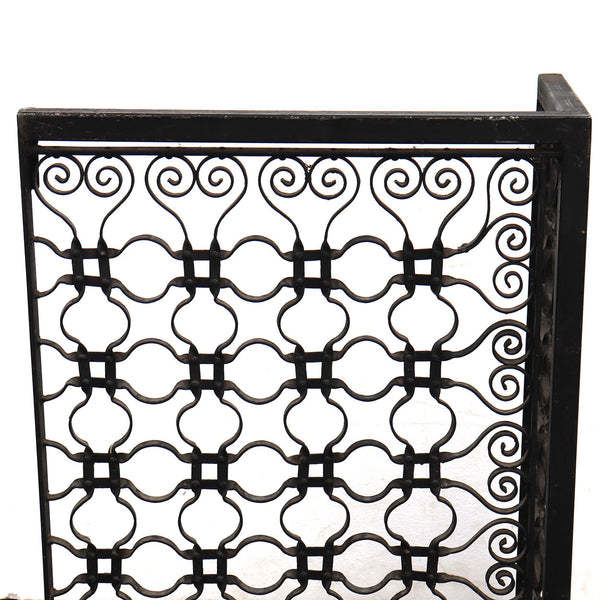Three-Part American Winslow Bros Painted Wrought Iron Panel as Fireplace Screen