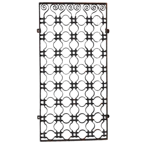 American Winslow Brothers Painted Wrought Iron Elevator / Window Grille Panel