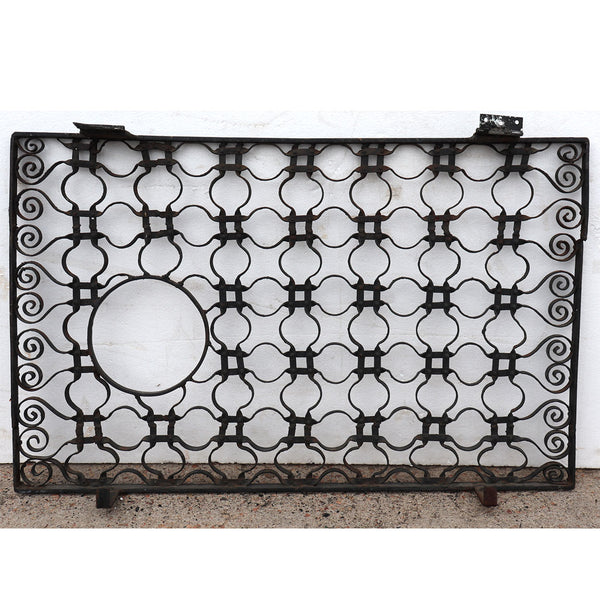 American Winslow Brothers Painted Wrought Iron Elevator / Window Grille Panel