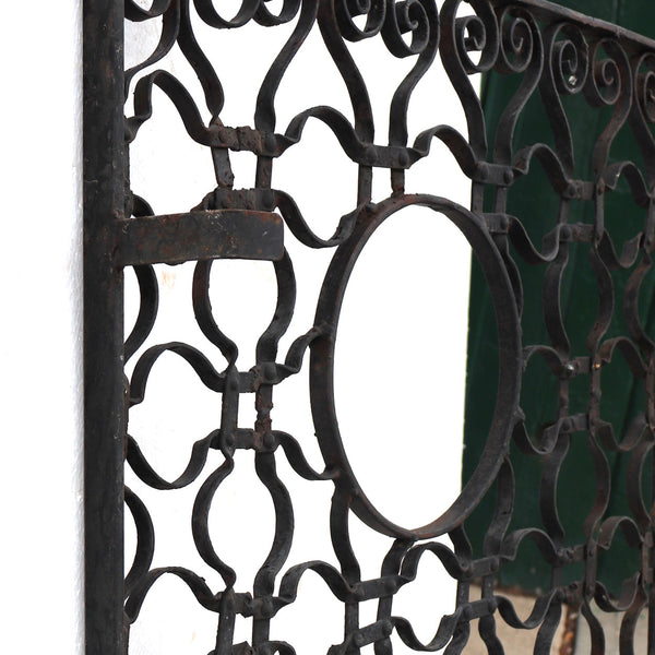 American Winslow Brothers Painted Wrought Iron Elevator / Window Grille Panel