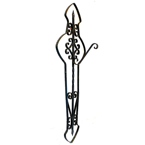 Large American Wrought Iron Lantern / Plant Hanger Wall Bracket