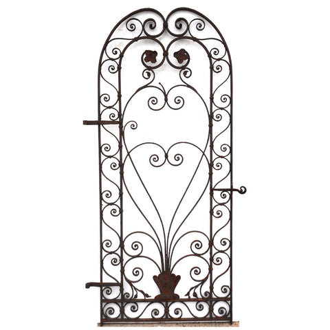 American Wrought Iron Arched Architectural Garden Gate