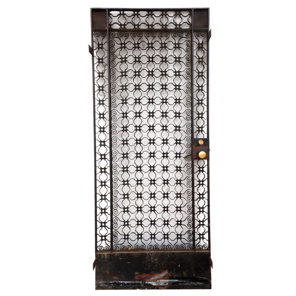 American Winslow Brothers Painted Wrought Iron Elevator Grille Single Door