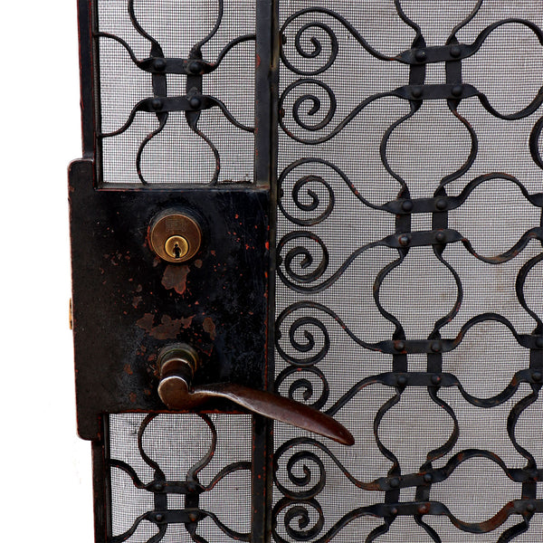 American Winslow Brothers Painted Wrought Iron Elevator Grille Single Door