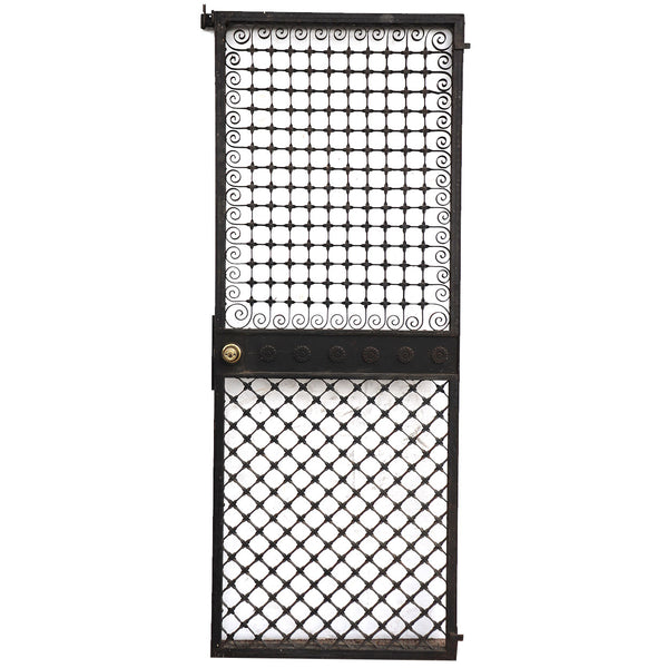 American Winslow Brothers Painted Wrought Iron Elevator Grille Single Door