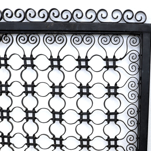 Large American Winslow Brothers Painted Wrought Iron Elevator Grille Panel