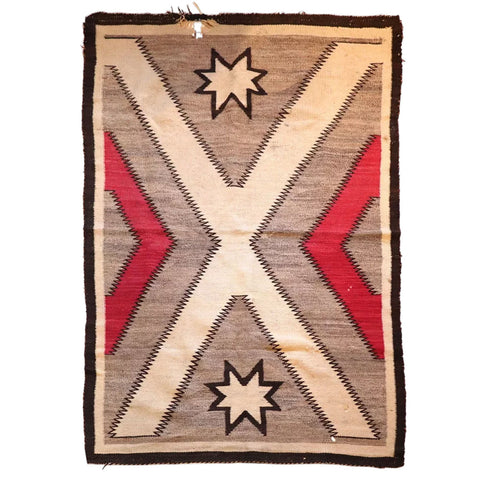 Vintage Native American Navajo Ganado Wool Valero Star Rug