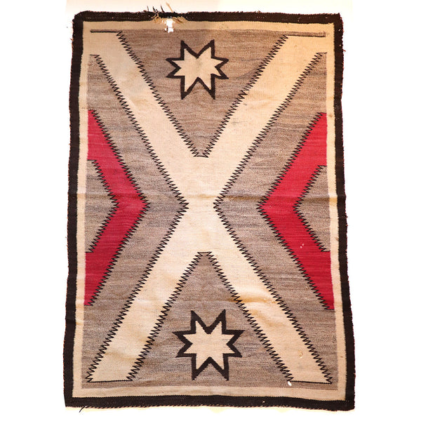 Vintage Native American Navajo Ganado Wool Valero Star Rug