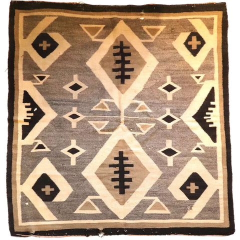 Native American Navajo Crystal Diamond Wool Rug