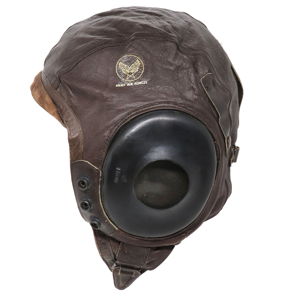 Vintage American WWII Era Leather Army Air Force Flight Helmet Vintage American WWII Era Leather Army Air Force Flight Helmet
