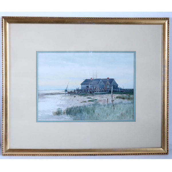 SAMUEL R. CHAFFEE Watercolor on Paper, New England Seaside House