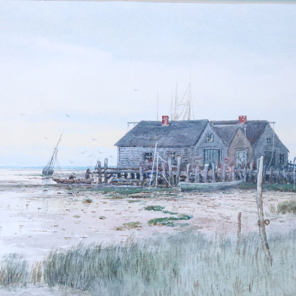 SAMUEL R. CHAFFEE Watercolor on Paper, New England Seaside House