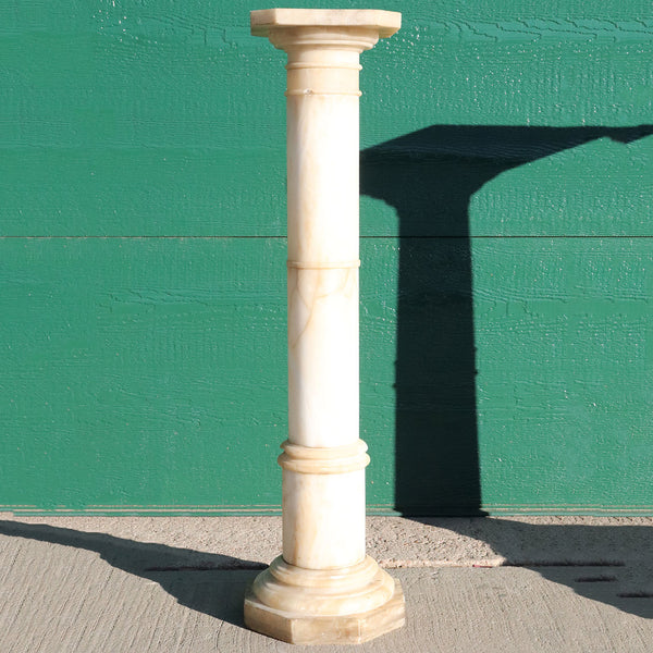 Italian Neoclassical Alabaster Column Pedestal