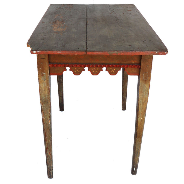 Eastern European Painted Pine Two-Drawer Side Table