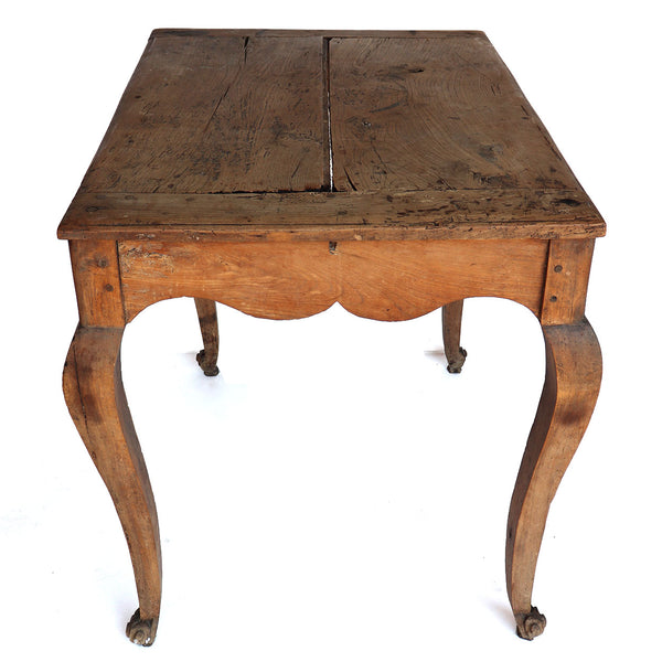 French Provincial Louis XV Oak Cabriole Leg Side Table