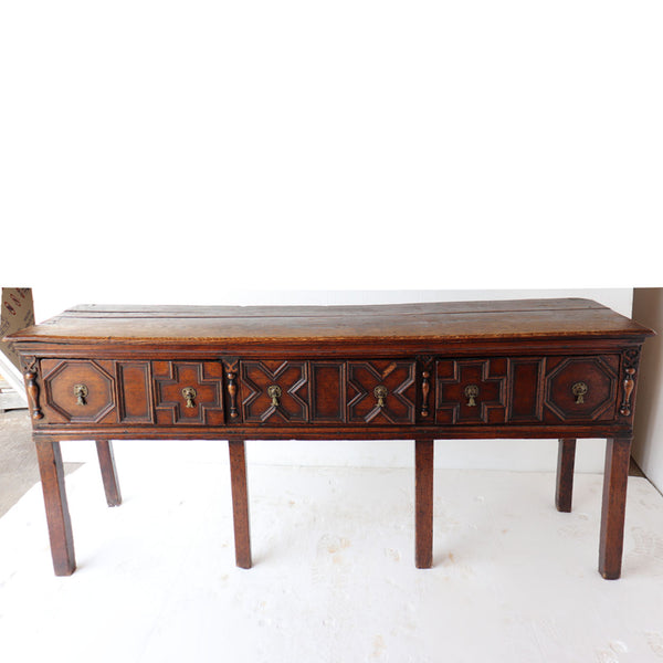 English Georgian Oak Huntboard or Sideboard Table