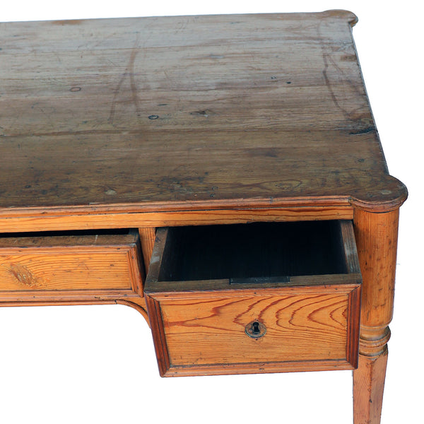 French Louis XVI Style Pine Bureau Plat / Flat Top Desk
