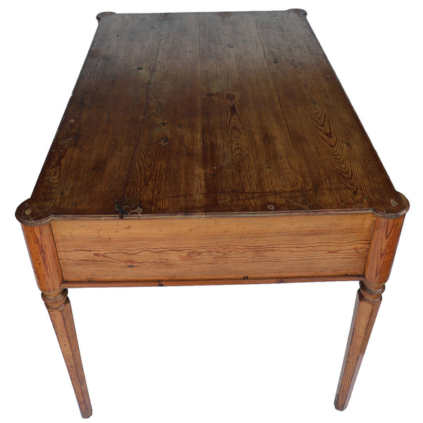 French Louis XVI Style Pine Bureau Plat / Flat Top Desk