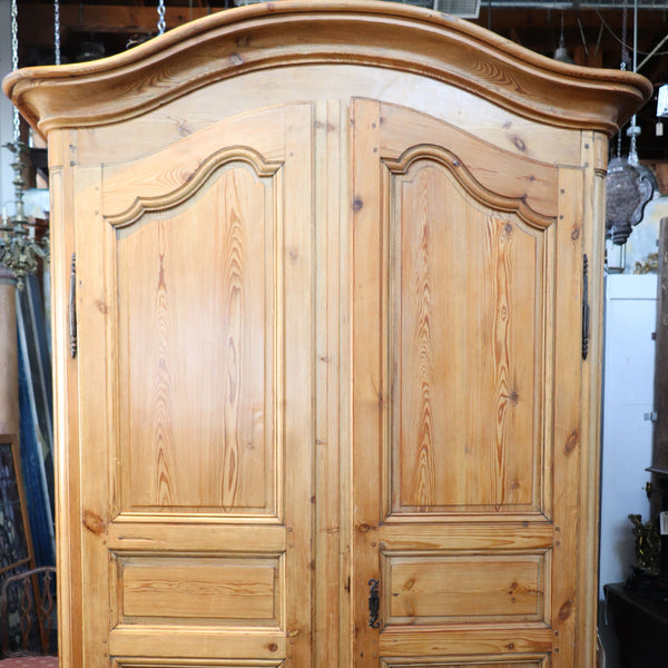 Large French Provincial Louis XV Style Pine Armoire