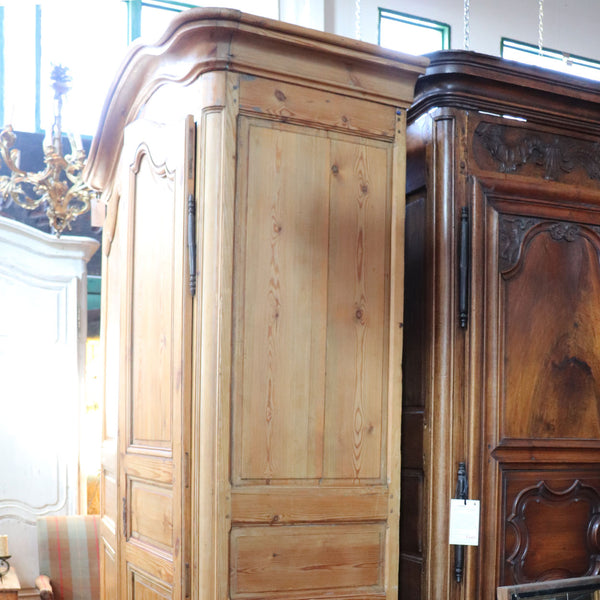 Large French Provincial Louis XV Style Pine Armoire