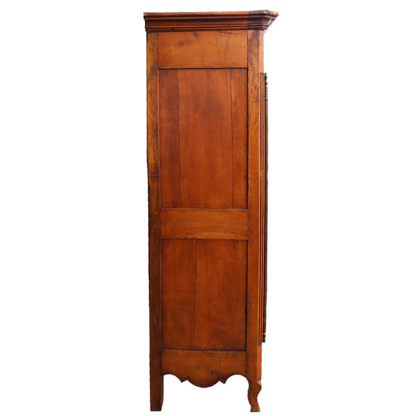 Small French Provincial Louis XV Style Cherrywood Armoire