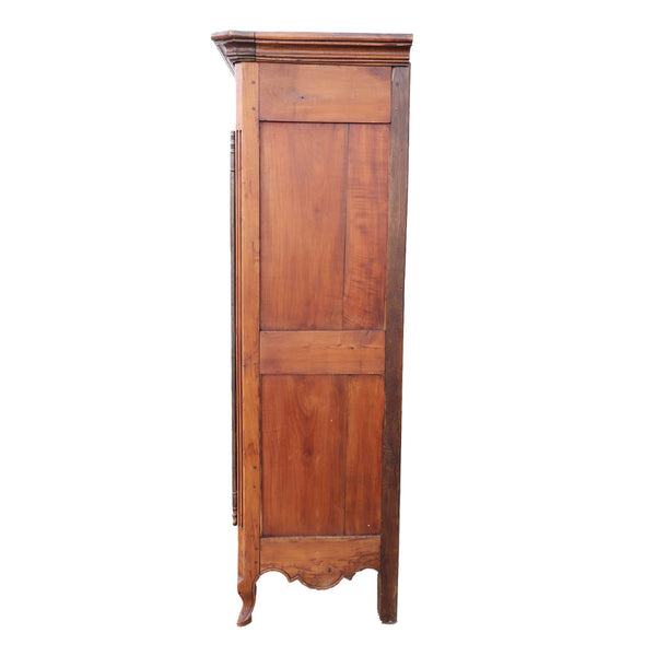 Small French Provincial Louis XV Style Cherrywood Armoire