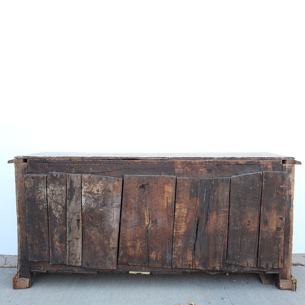 English Georgian White Washed Oak Sideboard Cabinet