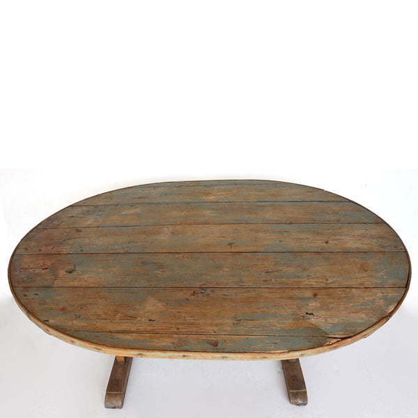 French Provincial Painted Wine Tasting Tilt-Top Vendange Table