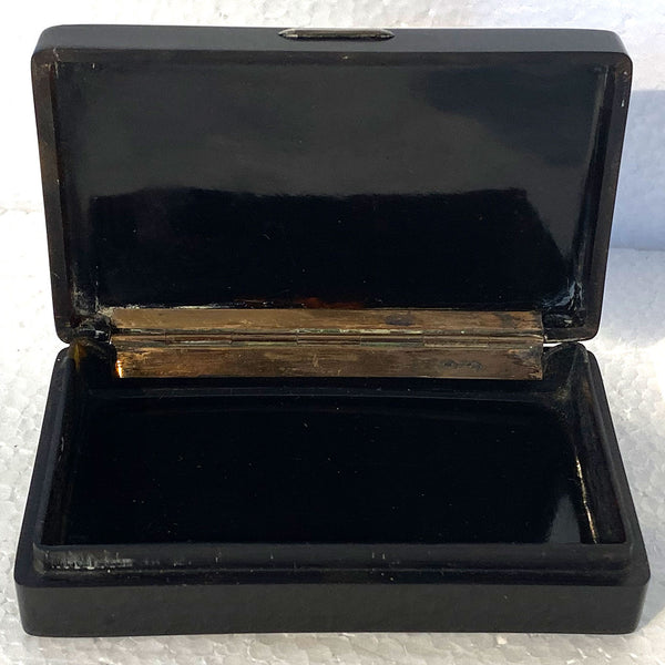 French 18k Gold and Tortoiseshell Snuff Box with Miniature Painting
