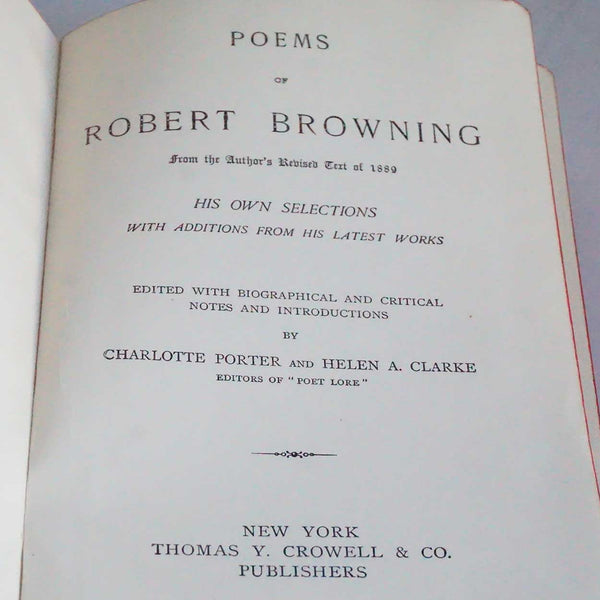 Victorian Leather Bound Book: Poems by Robert Browning