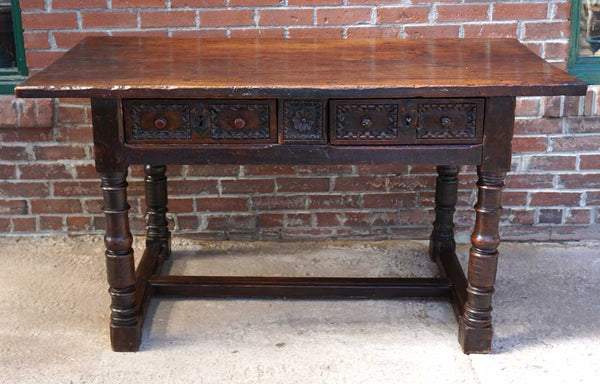 Early Spanish Baroque Chestnut Work Table