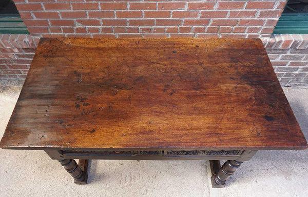 Early Spanish Baroque Chestnut Work Table