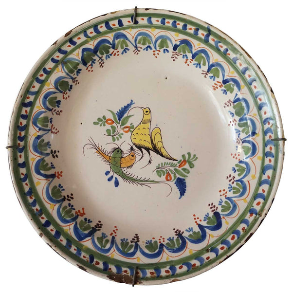 Early Spanish Faience Pottery Plate