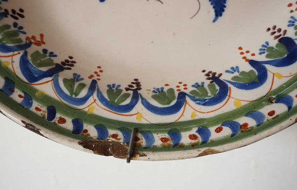 Early Spanish Faience Pottery Plate