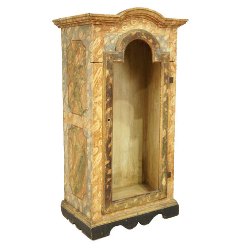 Portuguese Painted Pine Reliquary Altar Cabinet