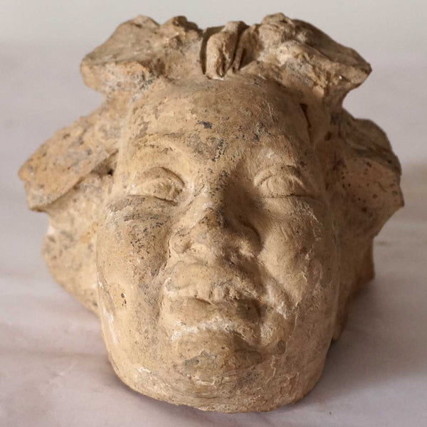 Small Ancient Pottery Mask with Case