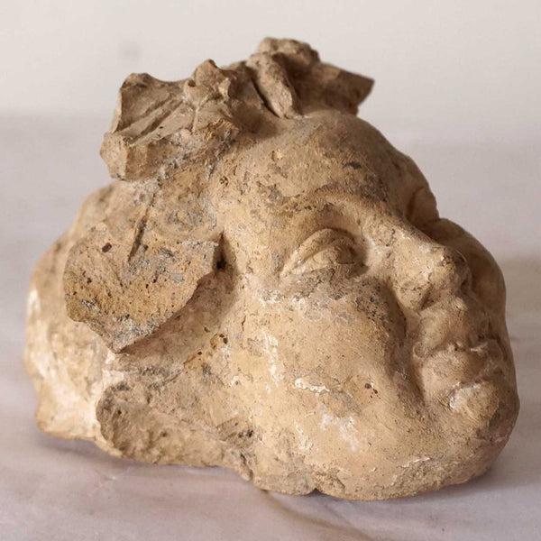 Small Ancient Pottery Mask with Case
