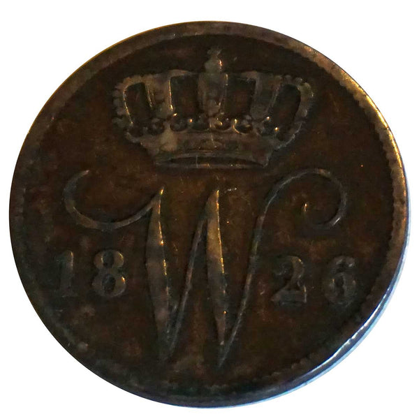 Dutch Willem I 25 Cent Silver Coin, 1826