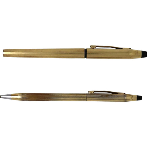 Vintage American Cross 12k Gold Filled Ballpoint Writing Pen and Pencil Set