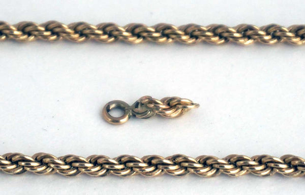 Three Sections of Vintage 12k Gold Rope Chain Necklace