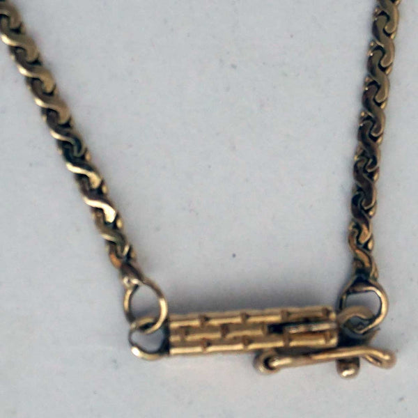 Vintage 14 Karat Yellow Gold Serpentine Chain Link Necklace