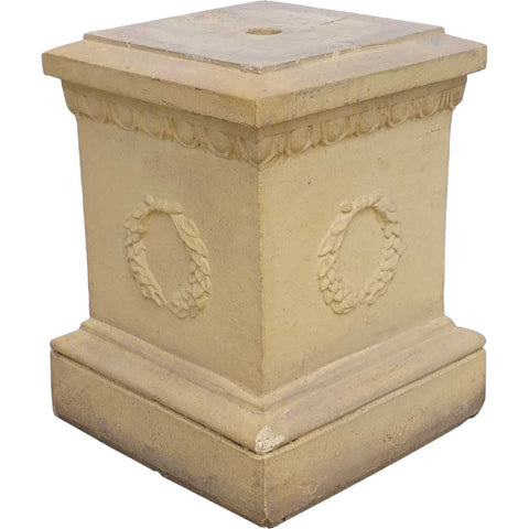 Small English Neoclassical Terracotta Square Garden Pedestal Plinth