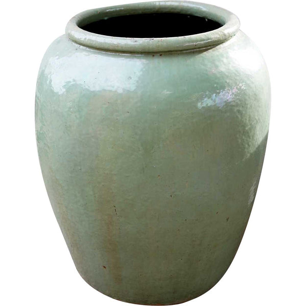 Large Chinese Jiaxing Celadon Pottery Water Urn