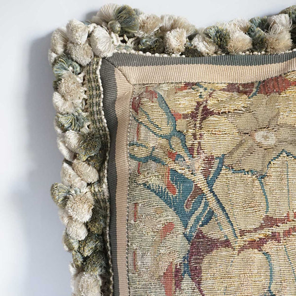 French 17th century Tapestry and Tassel Trim Throw Pillow