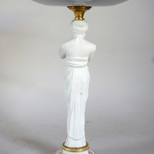 Pair of French Sevres Style Porcelain and Parian Figural Compotes