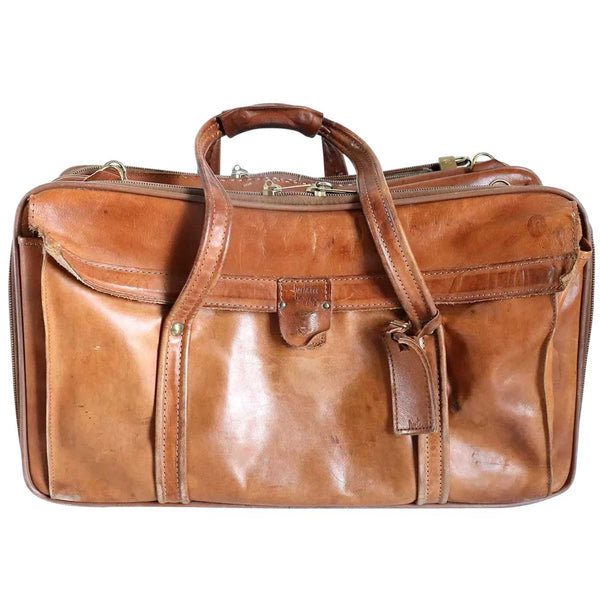 Vintage American Hartmann Luggage Brown Leather Weekender Bag