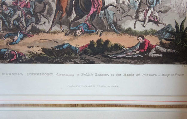 WILLIAM HEATH Aquatint Print on Paper Napoleonic Military Battle Scene
